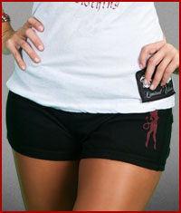 Women's Drawstring She Devil Yoga Shorts in Black